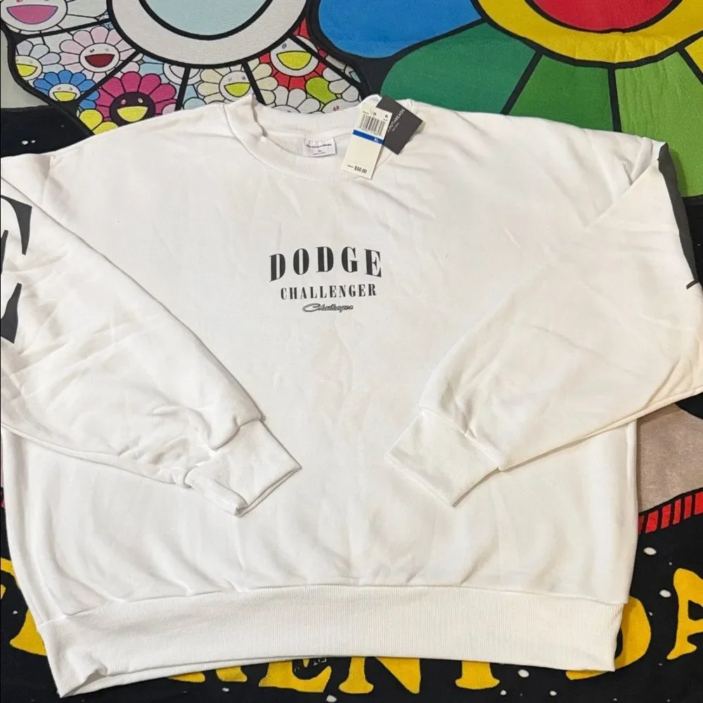 Grayson Threads - Men's Dodge Challenger Crewneck Sweatshirt White